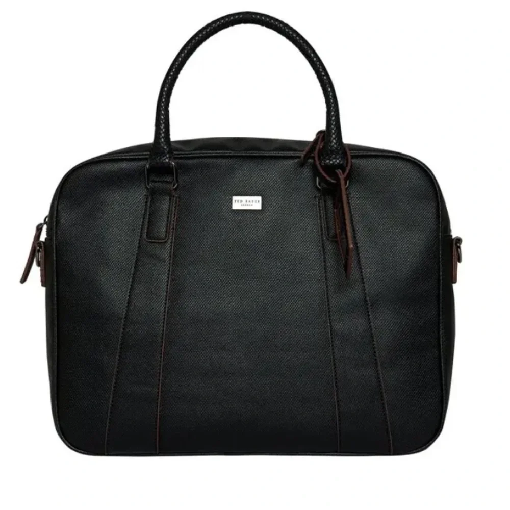 Ted Baker Men’s Black Faux Leather Document Bag / Briefcase